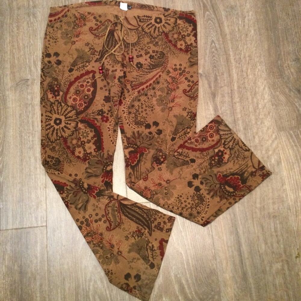 Deadstock Wet Seal Y2K cotton Floral/Paisley print drawstring pants juniors L